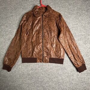 Charades Brown Distressed Leather Jacket Adult Size‎ Medium